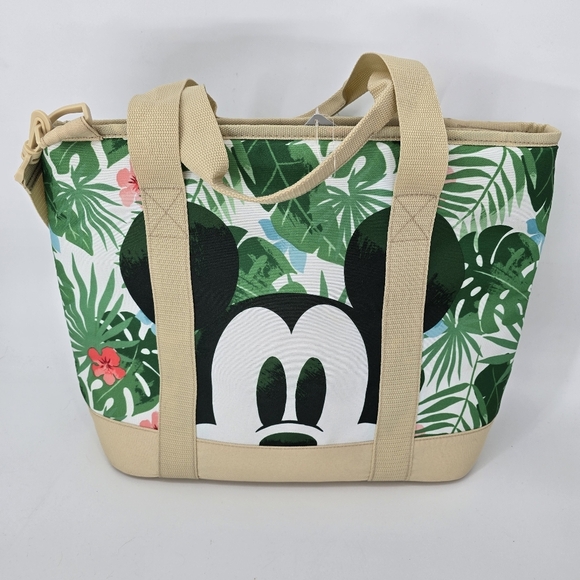 New Disney Store Mickey & Minnie Mouse Tropical insulated Tote Bag Cooler New - Picture 3 of 8